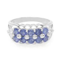 Zilveren ring met Kanchanaburi saffieren
