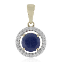 Gouden hanger met een blauwe saffier