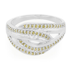 Zilveren ring met Fancy diamanten