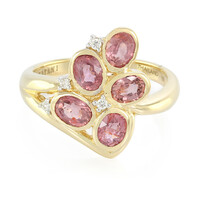 Gouden ring met Onverhitte Padparadscha Saffieren (AMAYANI)