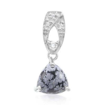 Zilveren hanger met een sneeuwvlokken obsidiaan