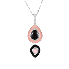 Zilveren halsketting met een zwarte onyx (Dallas Prince Designs)