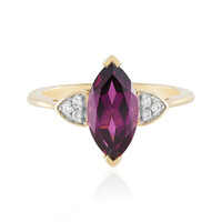 Gouden ring met een magenta granaat