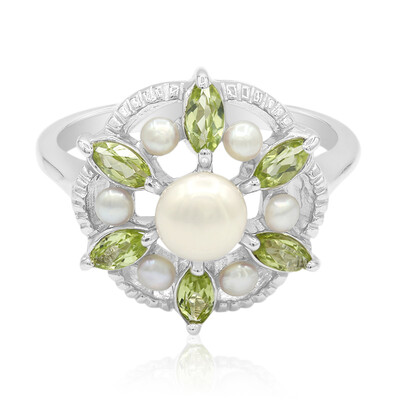 Zilveren ring met een zoetwater kweekparel (TPC)