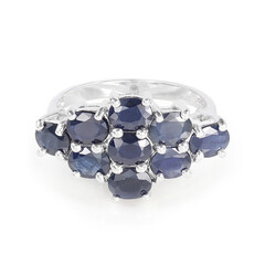 Zilveren ring met blauwe saffieren