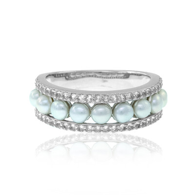 Zilveren ring met zoetwater kweekparels