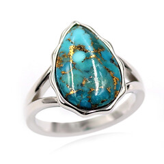 Zilveren ring met een Blauwe Koper Turkoois (Faszination Türkis)