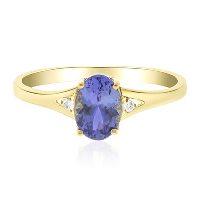 Gouden ring met een tanzaniet