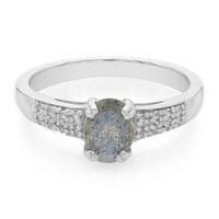Zilveren ring met een labradoriet