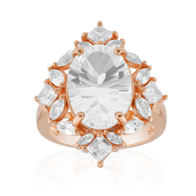 Zilveren ring met een witte topaas