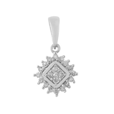Zilveren hanger met I1 (I) Diamanten