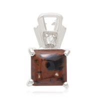 Zilveren hanger met een mahonie obsidiaan
