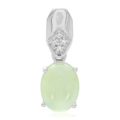 Zilveren hanger met een chrysopraas