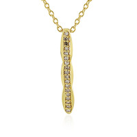 Zilveren halsketting met I4 Champagne Diamanten