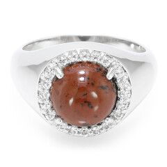 Zilveren ring met een mahonie obsidiaan