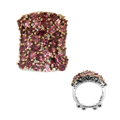 Zilveren ring met roze toermalijnen (Dallas Prince Designs)