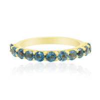 Zilveren ring met Londen-blauwe topaasstenen