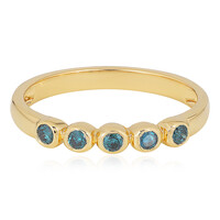 Zilveren ring met I1 Blauwe Diamanten