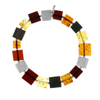 Zilveren armband met Baltische barnsteen