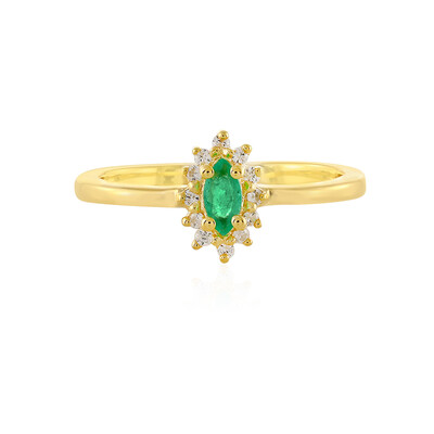 Zilveren ring met een Columbiaanse smaragd