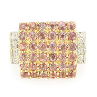 Gouden ring met Onverhitte Padparadscha Saffieren (AMAYANI)