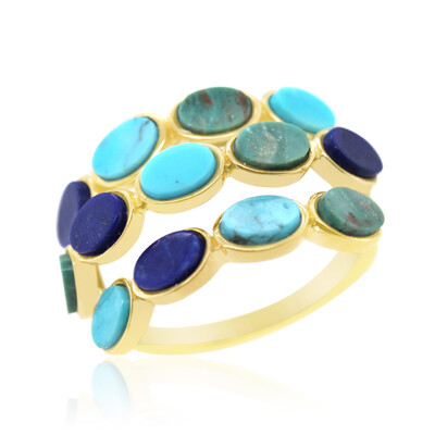 Zilveren ring met Kingman turkooisen (Anne Bever)