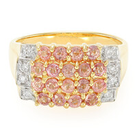 Gouden ring met Onverhitte Padparadscha Saffieren (AMAYANI)