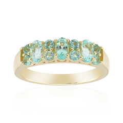 Gouden ring met Nigeriaanse Mintgroene Berilstenen