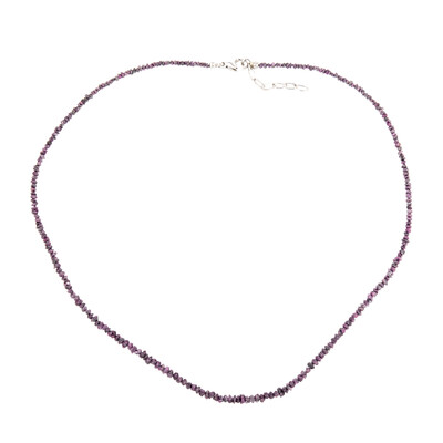 Zilveren halsketting met paarse diamanten (CUSTODANA)