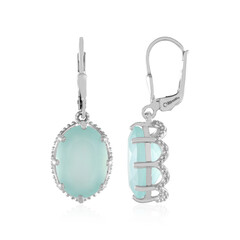 Zilveren oorbellen met Aqua Chalcedonen