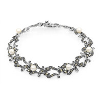Zilveren armband met zoetwater kweekparels