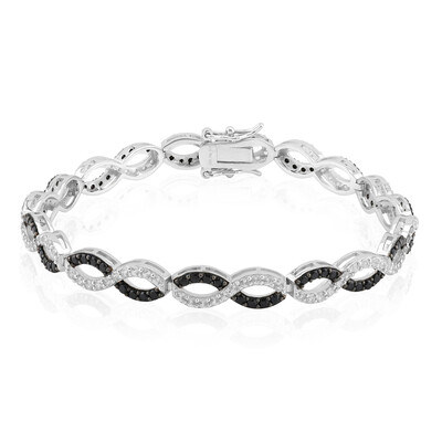 Zilveren armband met zwarte spinelstenen