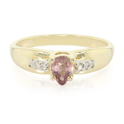 Gouden ring met een Onverhitte Padparadscha Saffier