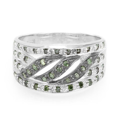 Zilveren ring met Fancy diamanten
