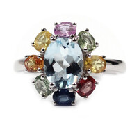 Zilveren ring met een hemel-blauwe topaas