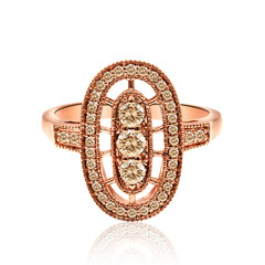 Gouden ring met een SI1 Argyle Rose De France Diamant