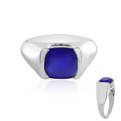 Zilveren ring met een Blauwe chalcedoon