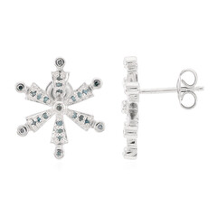 Zilveren oorbellen met Fancy diamanten