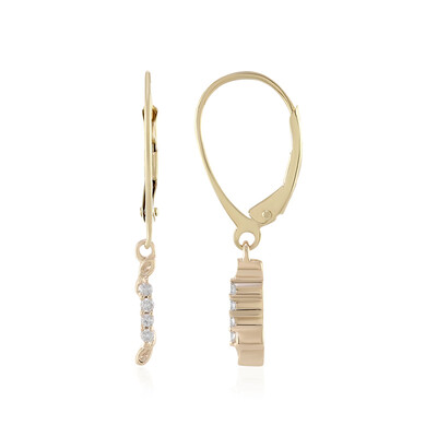 Gouden oorbellen met SI1 (H) Diamanten