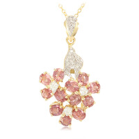 Gouden halsketting met Onverhitte Padparadscha Saffieren (AMAYANI)