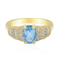 Zilveren ring met een Zwitsers-blauwe topaas
