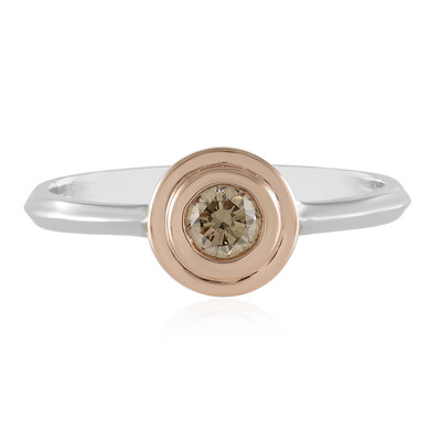 Gouden ring met een SI2 Champagne Diamant