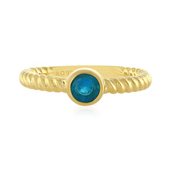 Zilveren ring met een neon blauwe apatiet