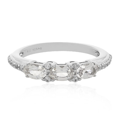Zilveren ring met danburietkristallen