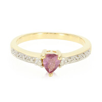Gouden ring met een Onverhitte Padparadscha Saffier