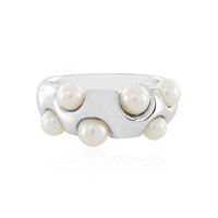 Zilveren ring met Witte zoetwater kweekparels (de Melo)