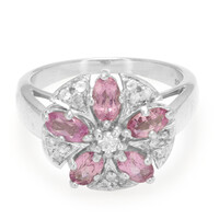 Zilveren ring met roze koper toermalijnen