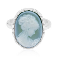 Zilveren ring met een groene agaat