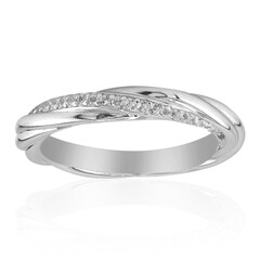 Zilveren ring met witte topaasstenen