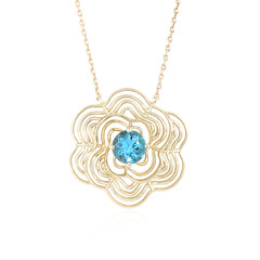 Gouden halsketting met een Zwitsers-blauwe topaas (Ornaments by de Melo)